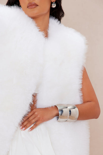 Denver Fur Vest - Off White