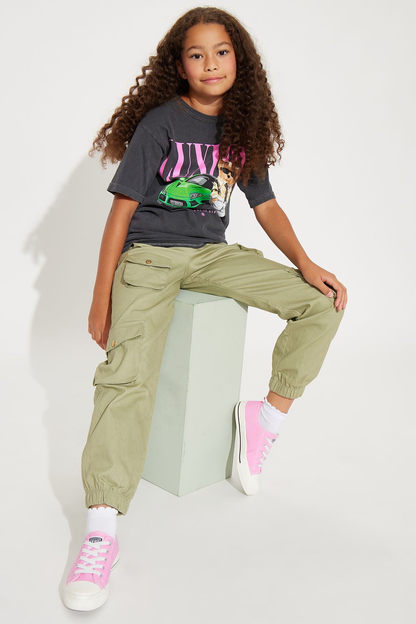 Mini Mariah Cargo Jogger Pant - Sage