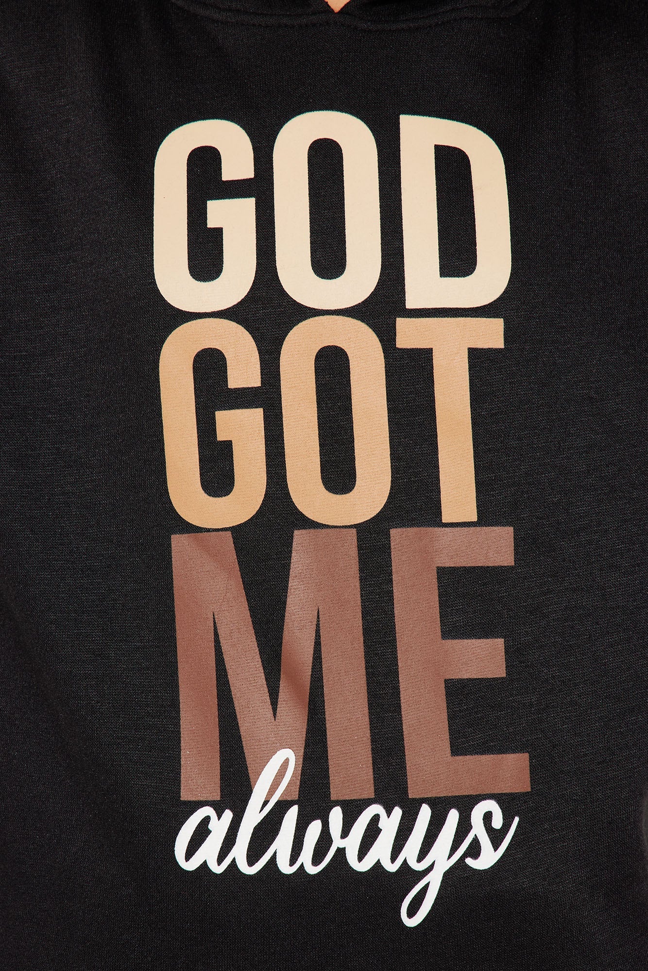 Mini God Got Me Fleece Hoodie - Black