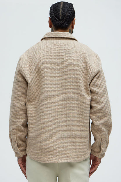 Linden Textured Button Up Shirt - Tan