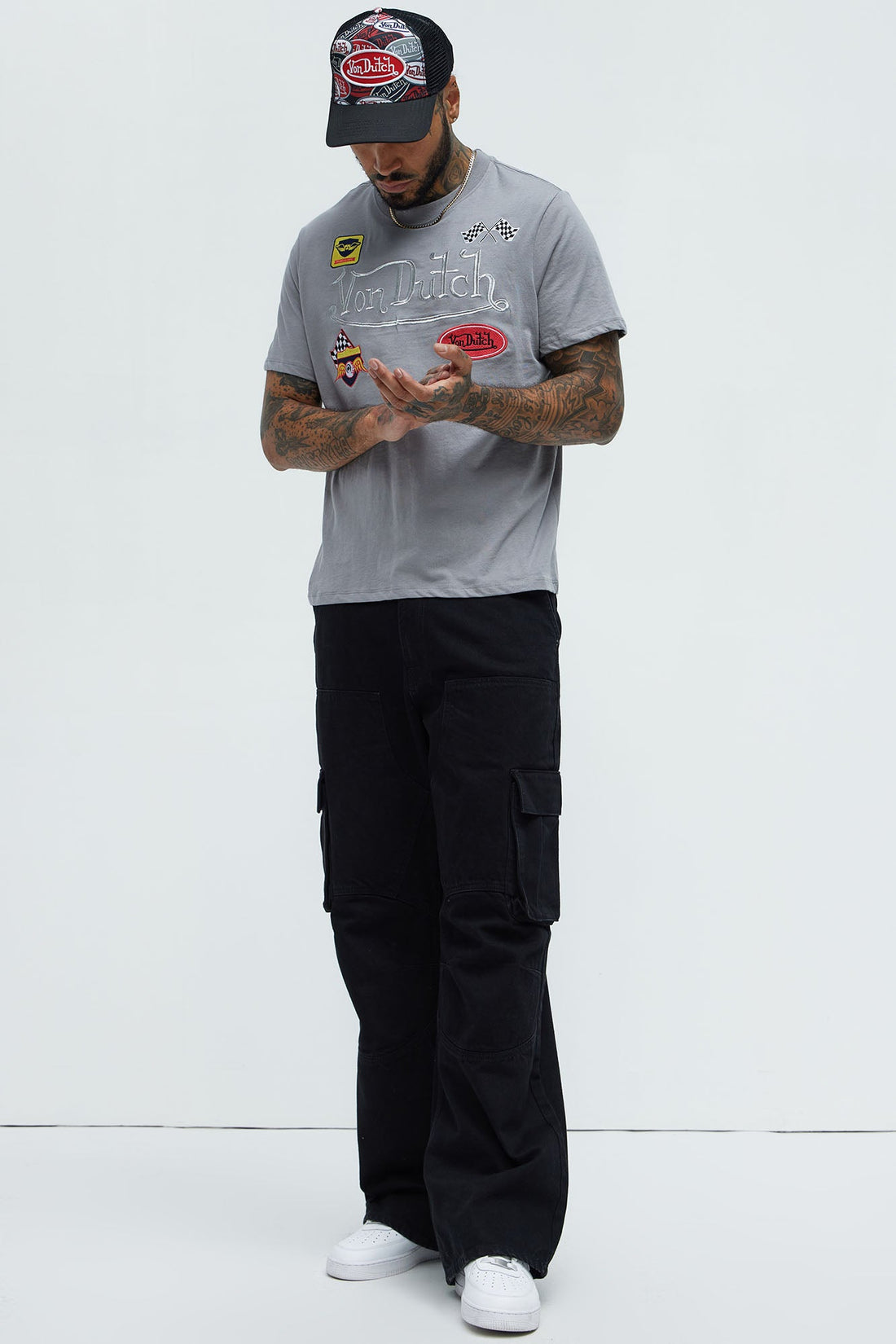 Von Dutch Racing Short Sleeve Tee - Charcoal