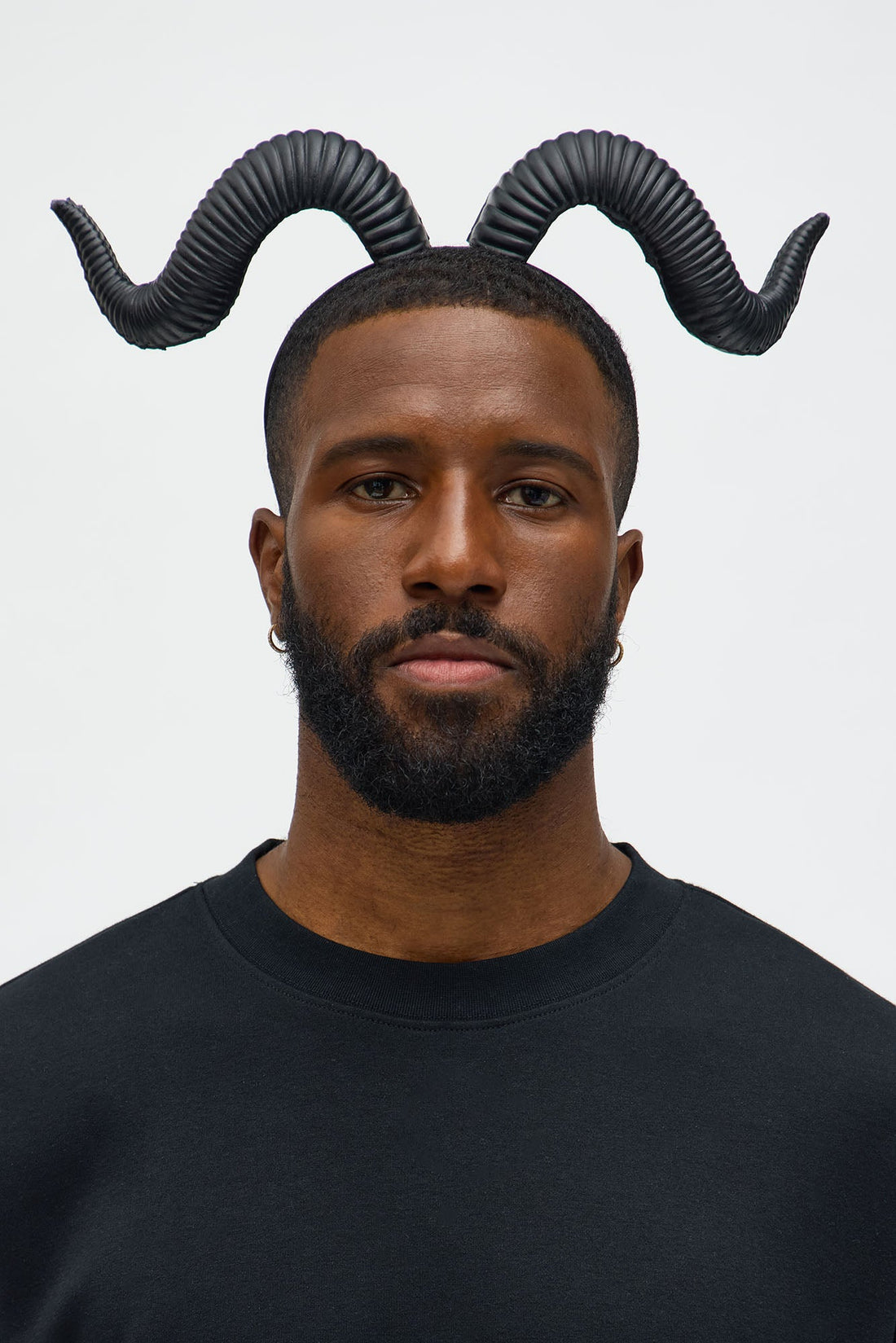 Demonic Ram Horns Costume - Grey