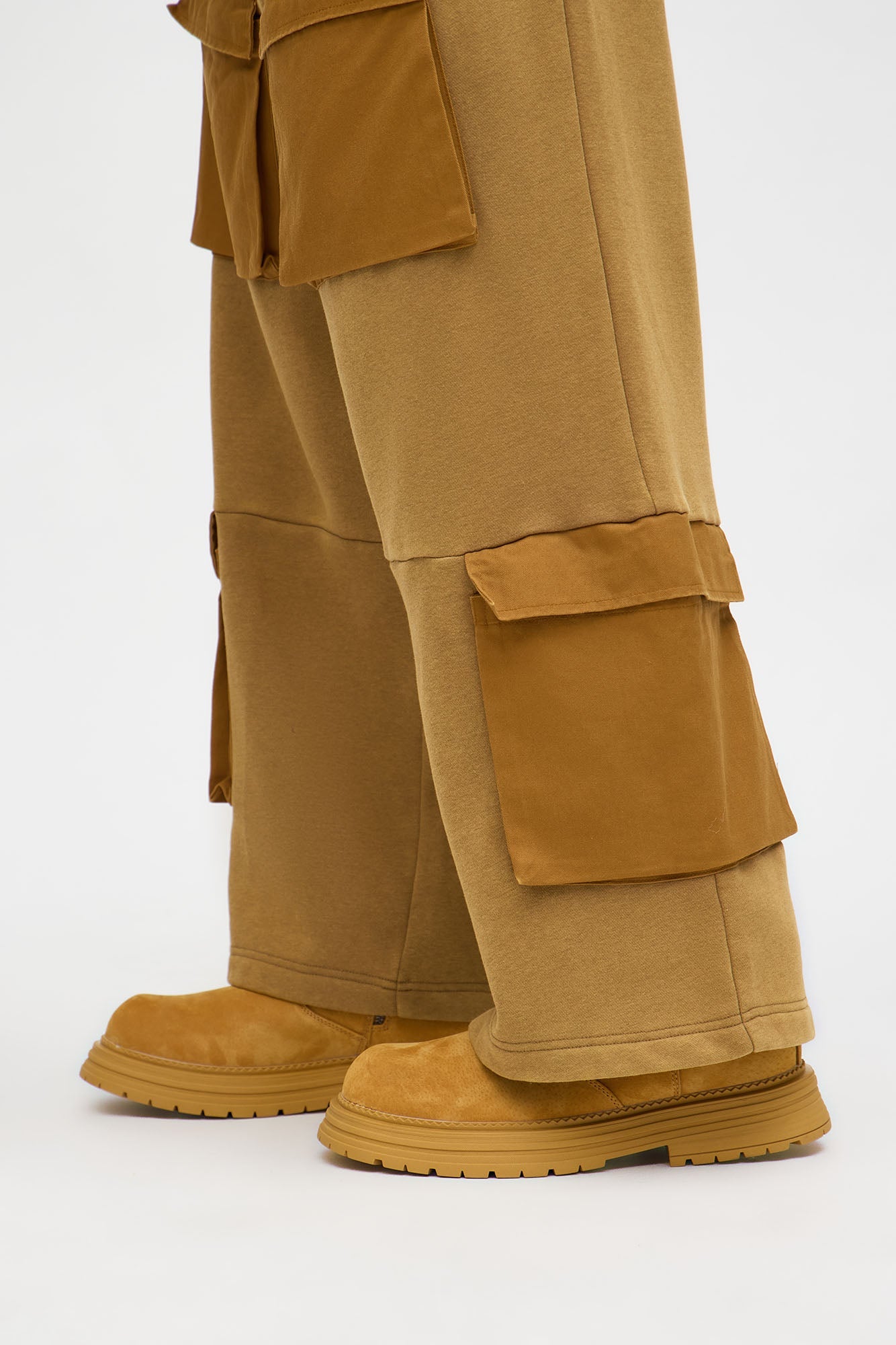 Genuine Suede Lace Less Chunky Boot - Tan