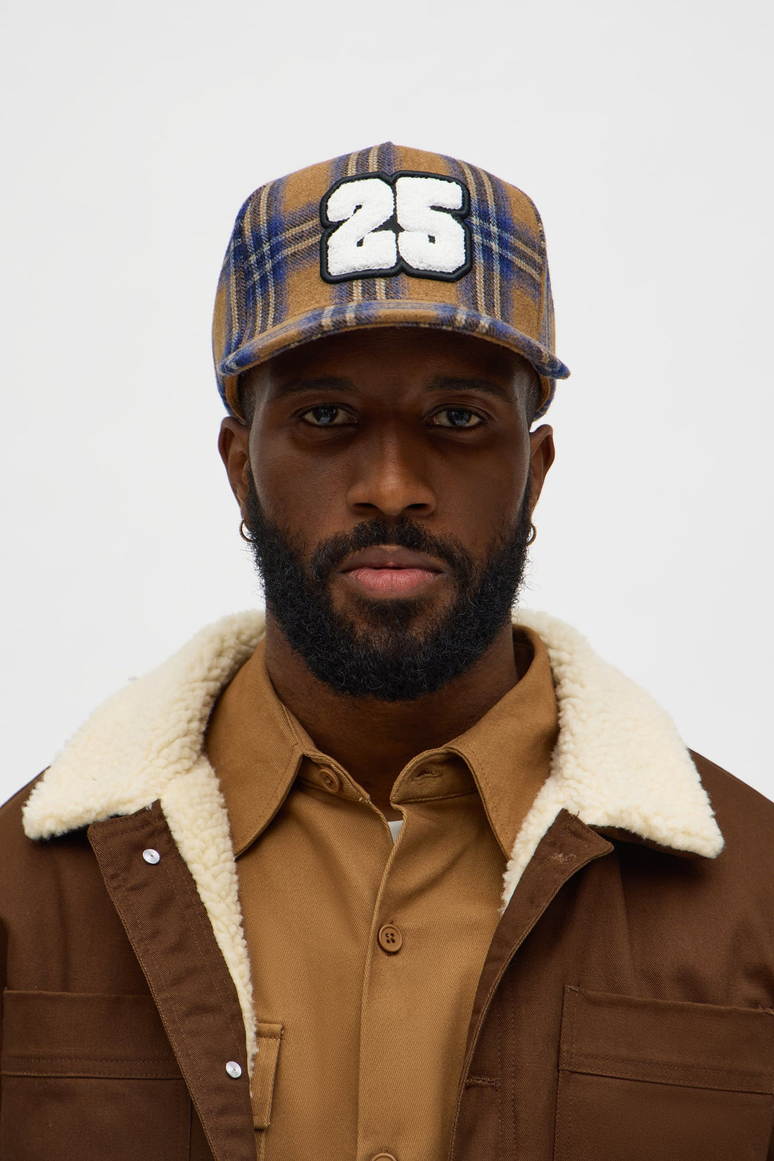 Varsity Flannel Structured Snapback Hat - Royal/combo