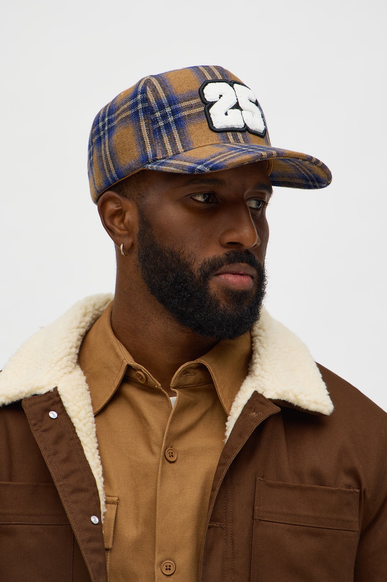 Varsity Flannel Structured Snapback Hat - Royal/combo