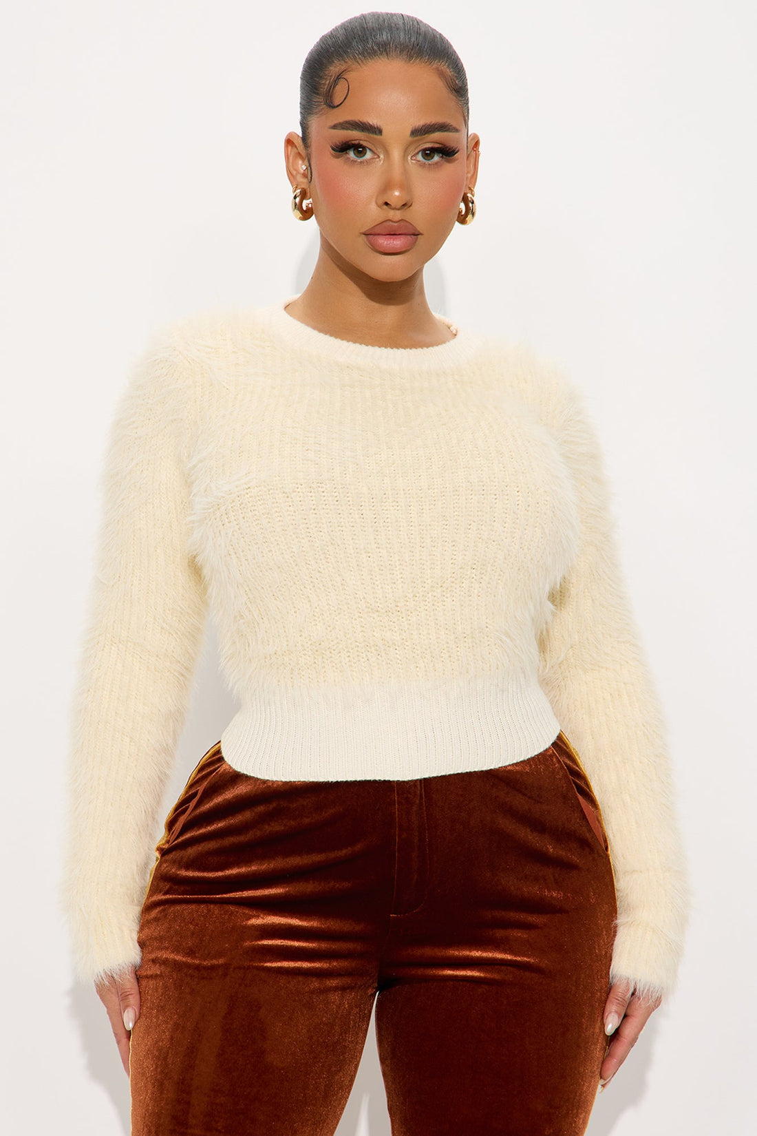 Winter Chill Soft Fuzzy Sweater - Cream
