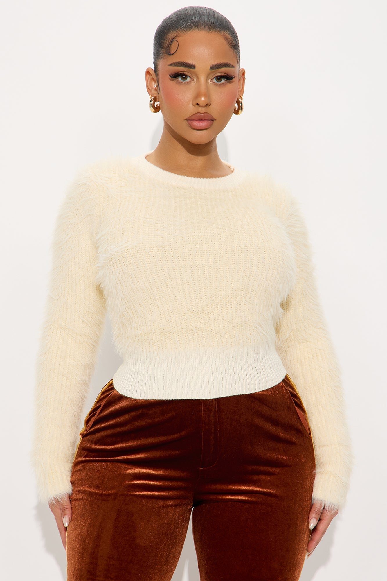 Winter Chill Soft Fuzzy Sweater - Cream