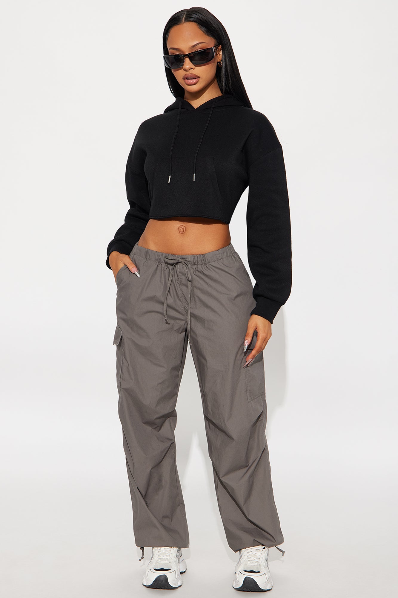 Street Smart Cargo Parachute Pant - Grey
