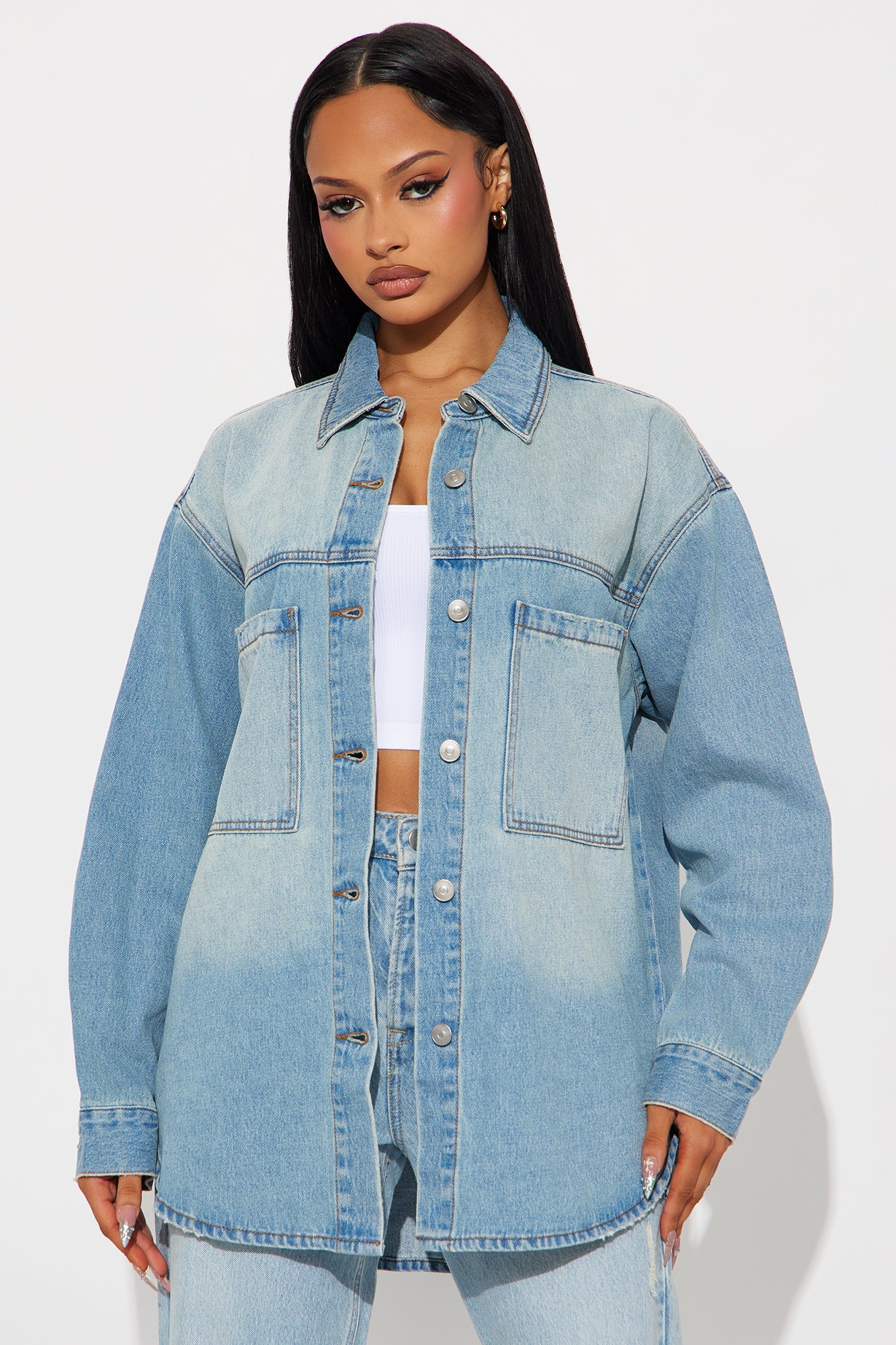 In Your Dreams Denim Shacket - Vintage Wash
