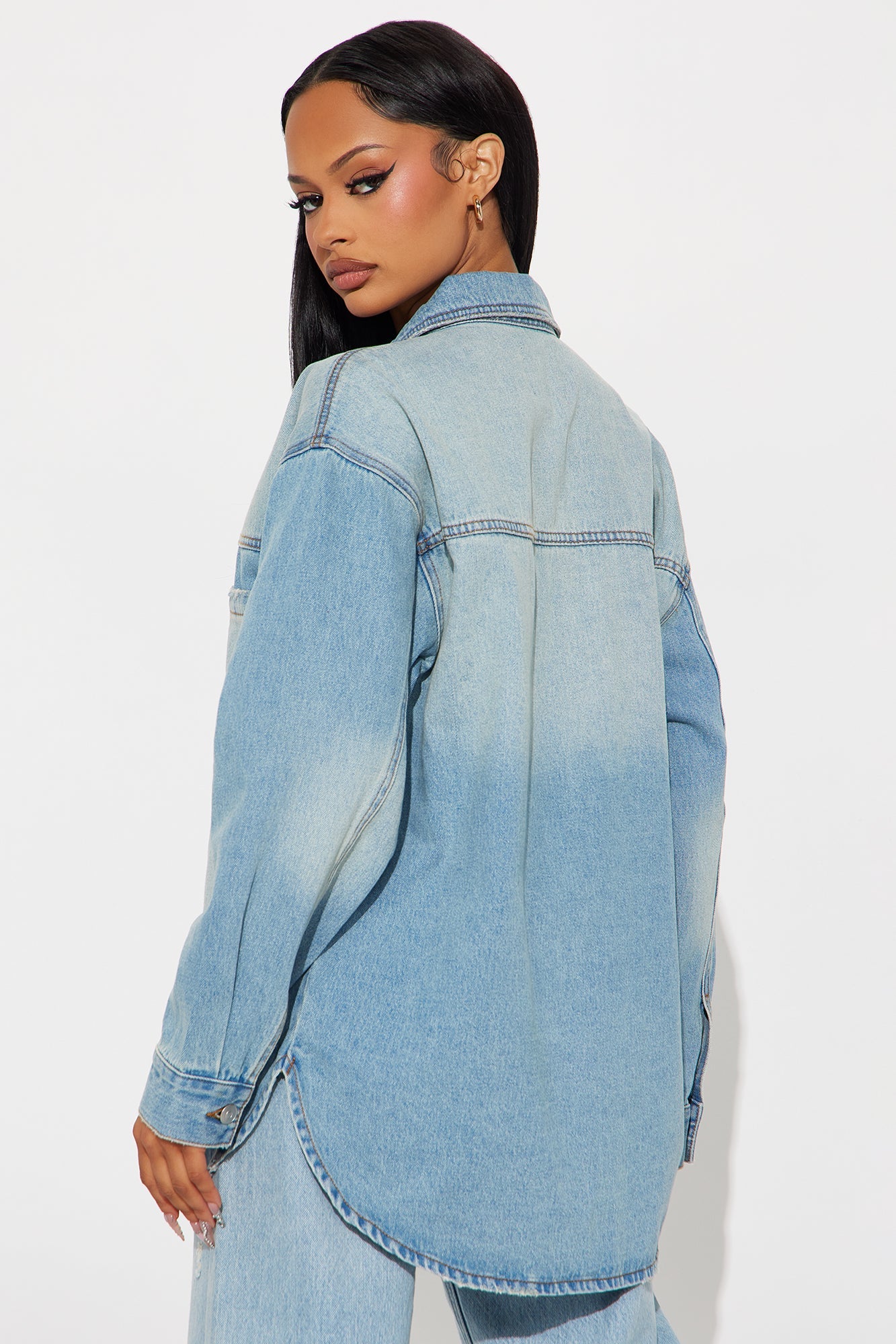 In Your Dreams Denim Shacket - Vintage Wash