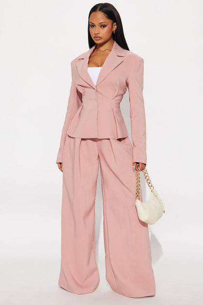Luxe Living Pleated Trouser Pant 32″ - Rose