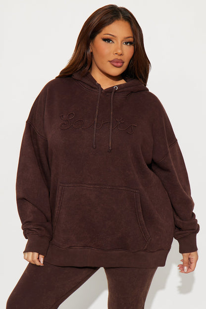 Like A Saint Fleece Flare Leg Pant Set - Brown