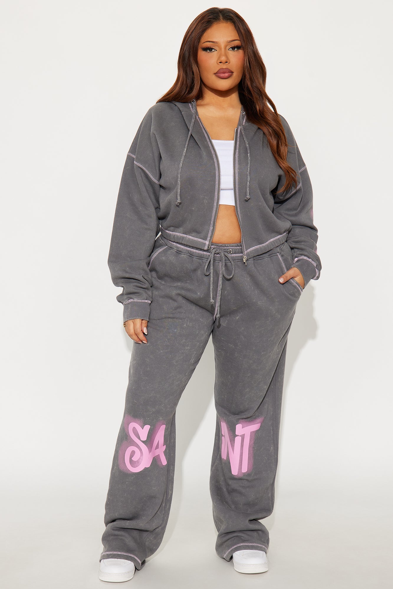 Saint Fleece Pant Set - Charcoal