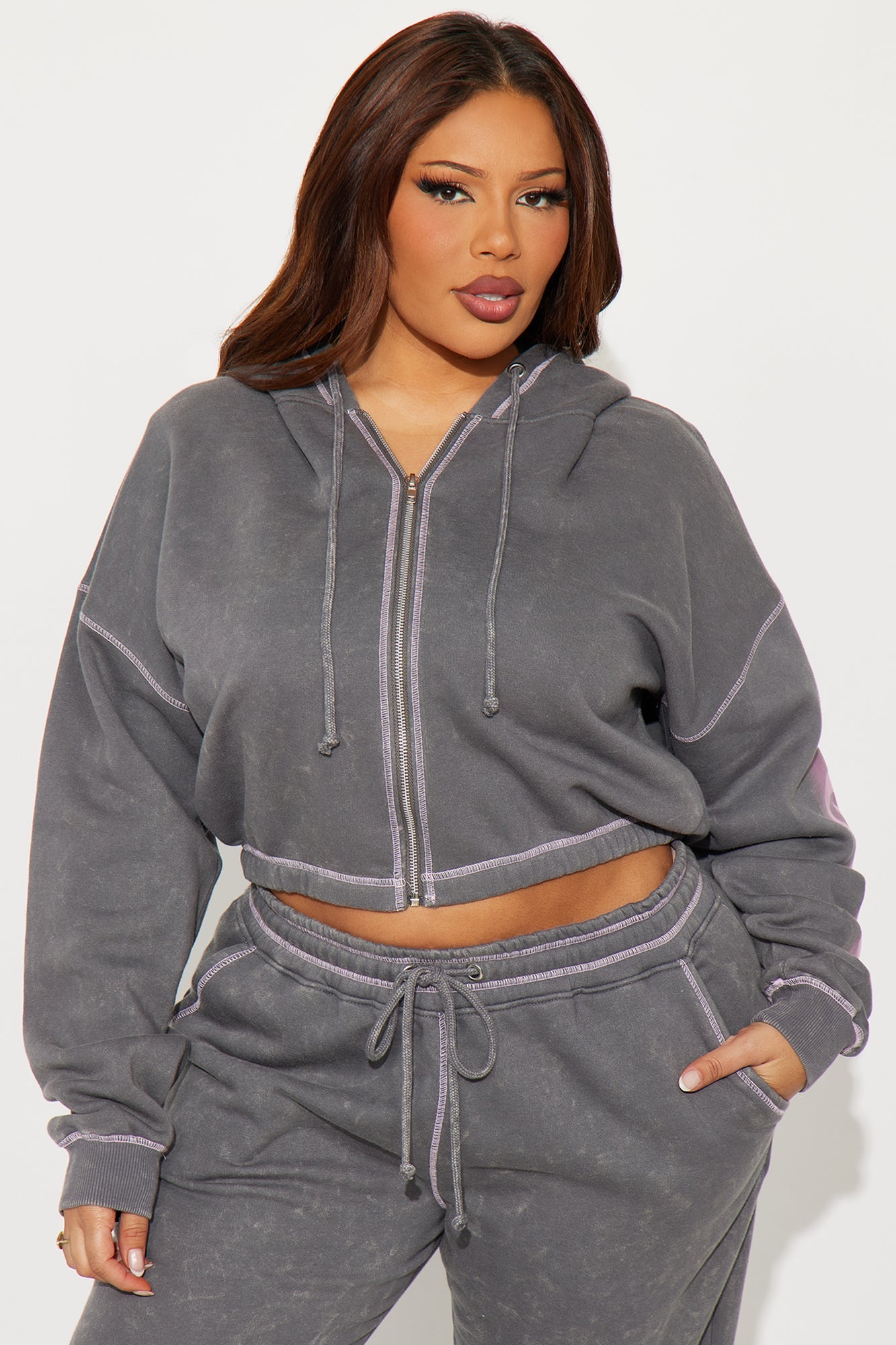 Saint Fleece Pant Set - Charcoal