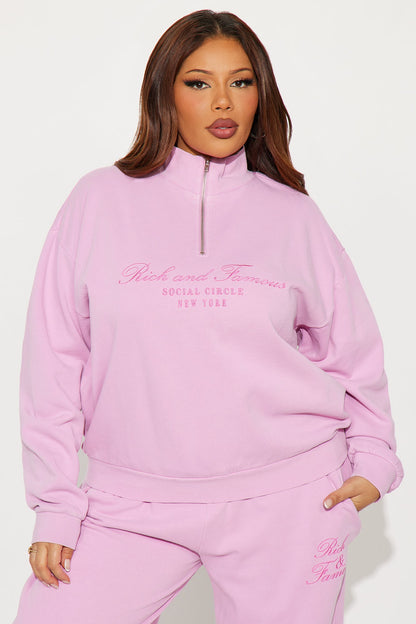 Rich Girl Fleece Pant Set - Lilac