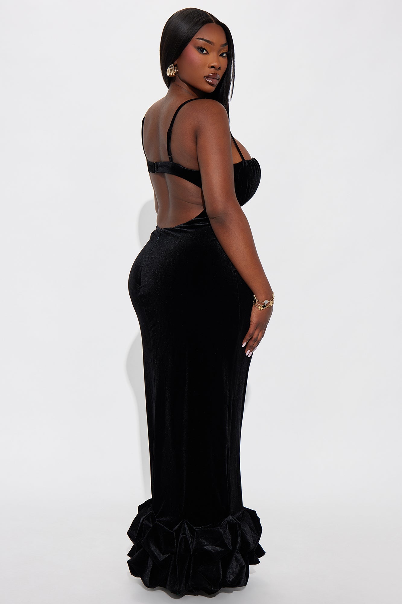 Meant For Me Velvet Maxi Gown - Black