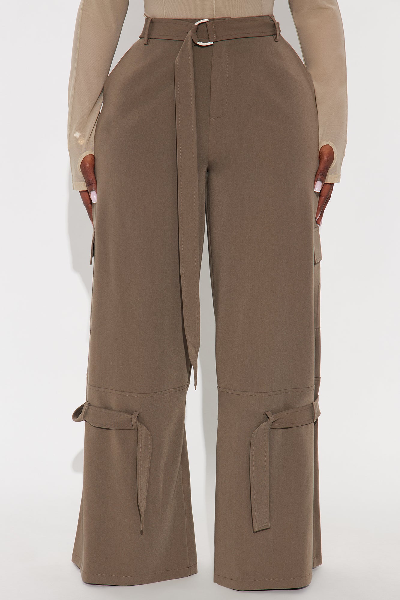 Made You Look Belted Cargo Pants 32″ - Olive