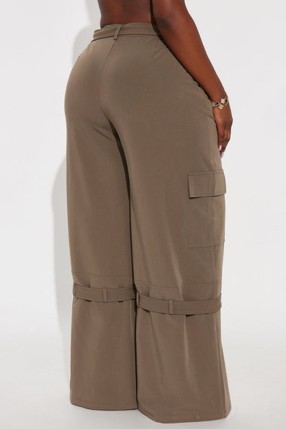 Made You Look Belted Cargo Pants 32″ - Olive