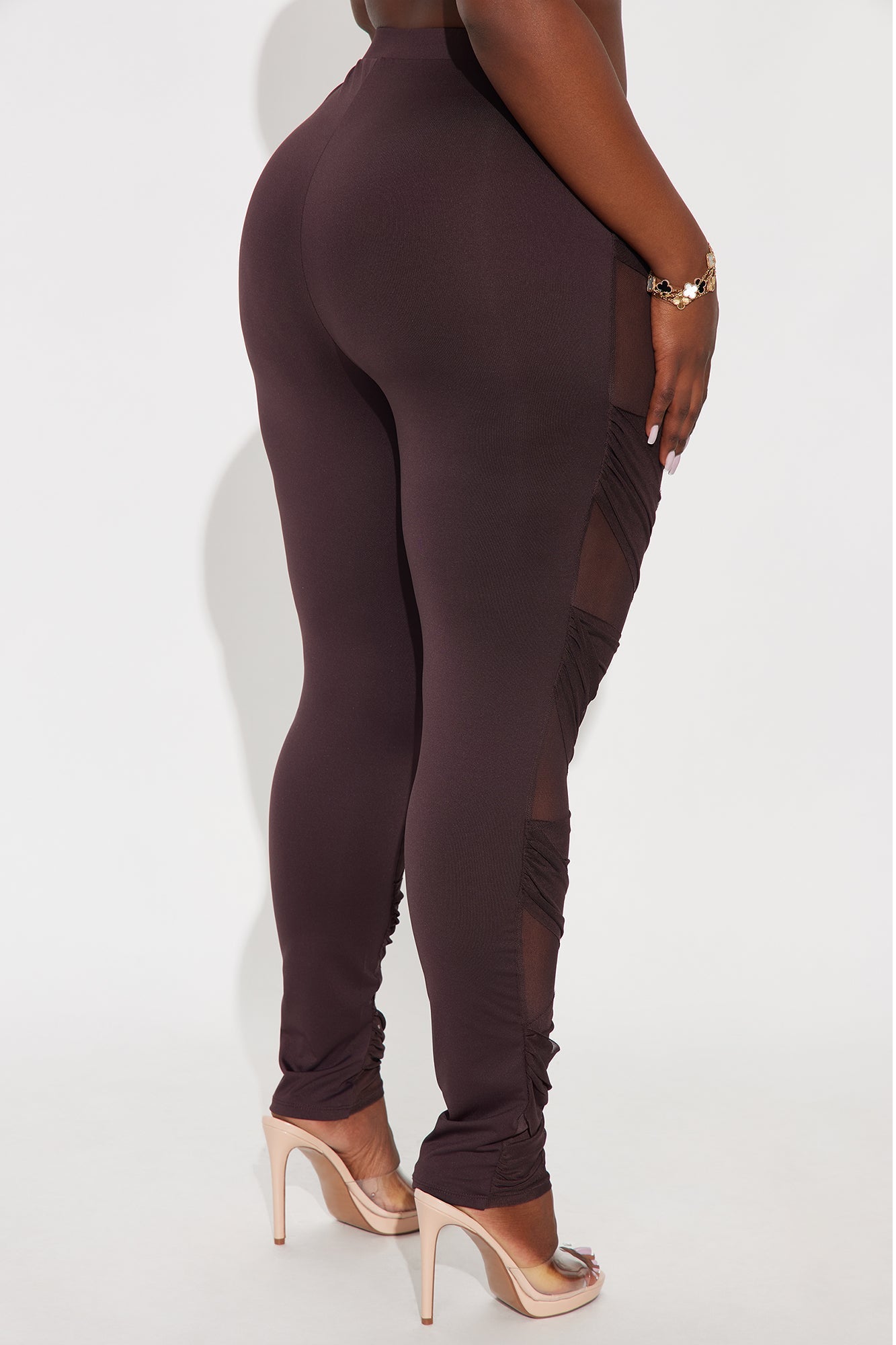 Heartbreaker Moves Mesh Cut Out Legging - Chocolate