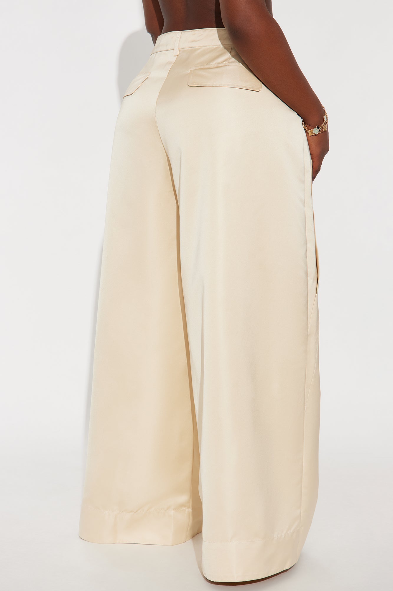 Satin Seduction Low Rise Wide Leg Pant 33 - Ivory