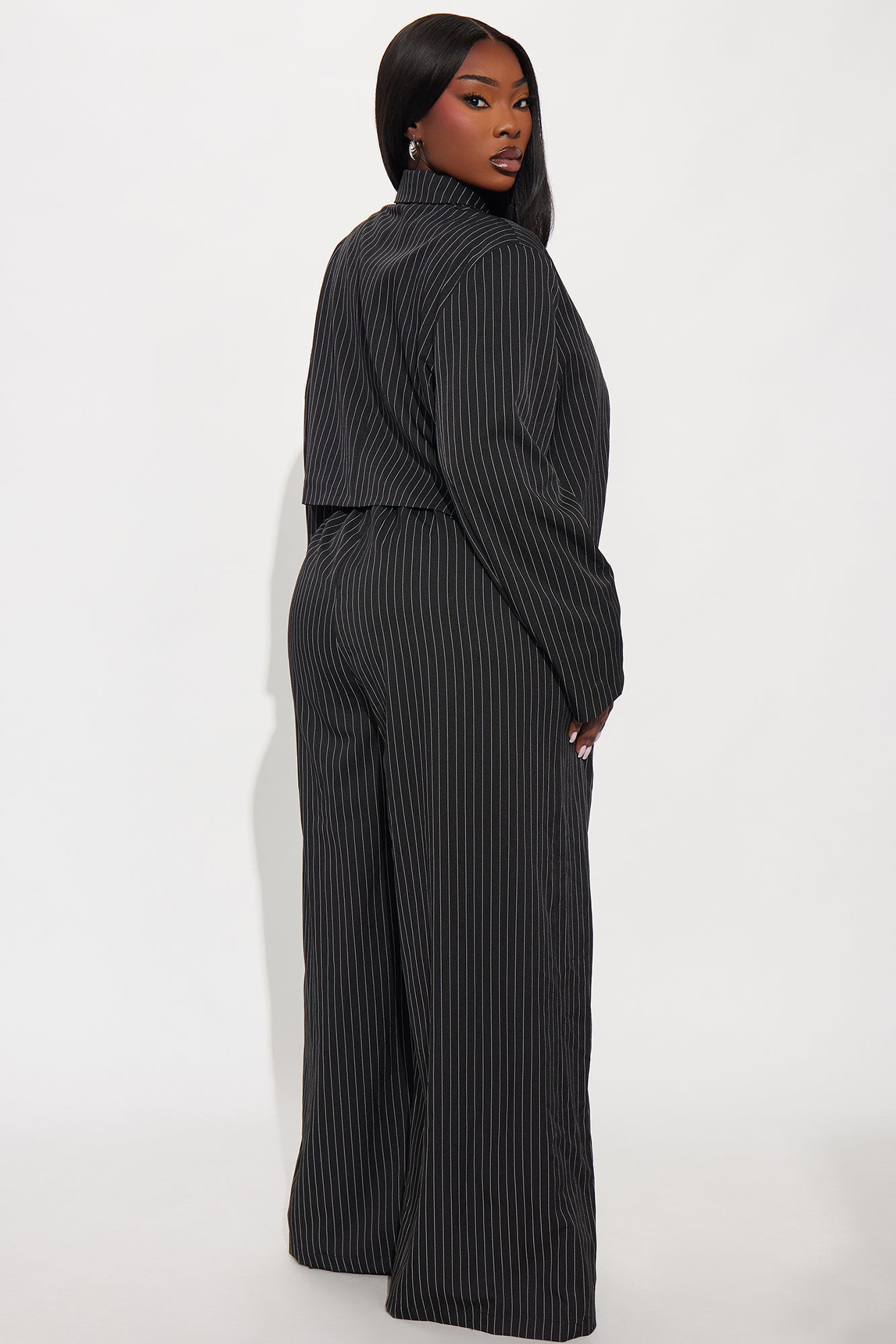 Laurel Pinstripe 2 Piece Jumpsuit - Black/White