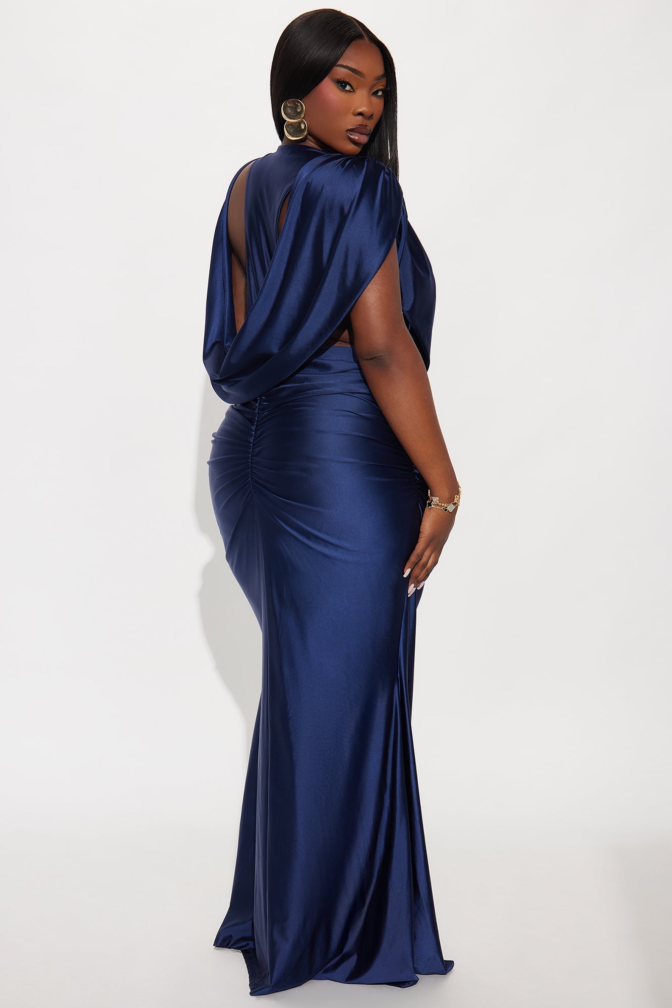 Honest Soul Satin Maxi Gown - Navy