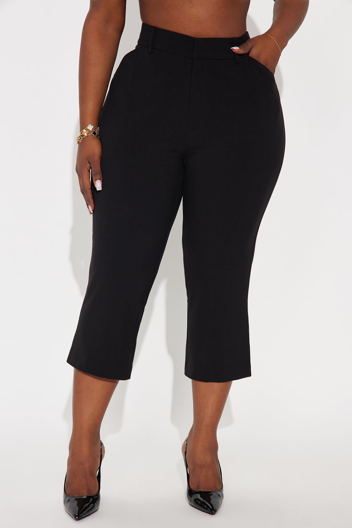 Tasha Dressy High Rise Capri - Black