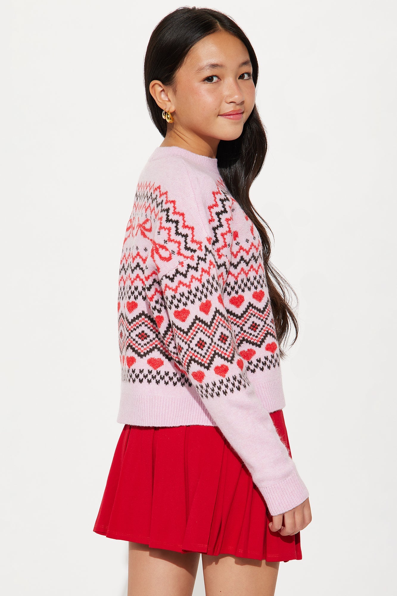Mini Cotton Candy Fair Isle Sweater - Pink/combo
