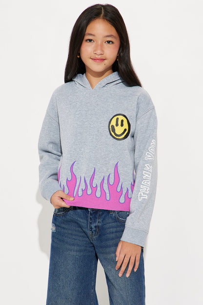 Mini Have A Nice Day Front/Back Hoodie - Heather Grey
