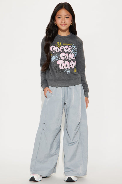 Mini Super Cool Today Crew Neck Sweatshirt - Charcoal