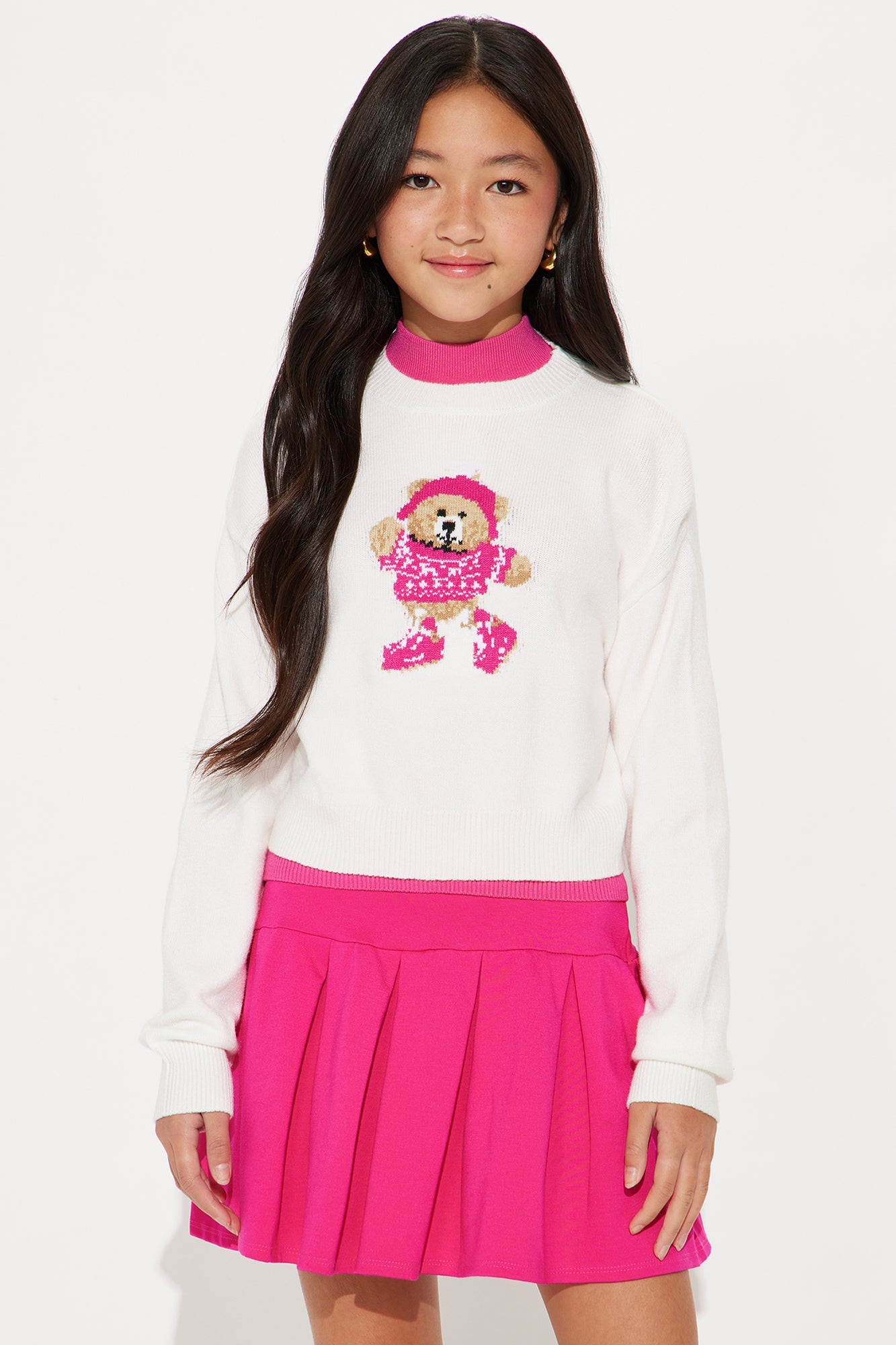 Mini Skate Teddy Sweater - Ivory/combo