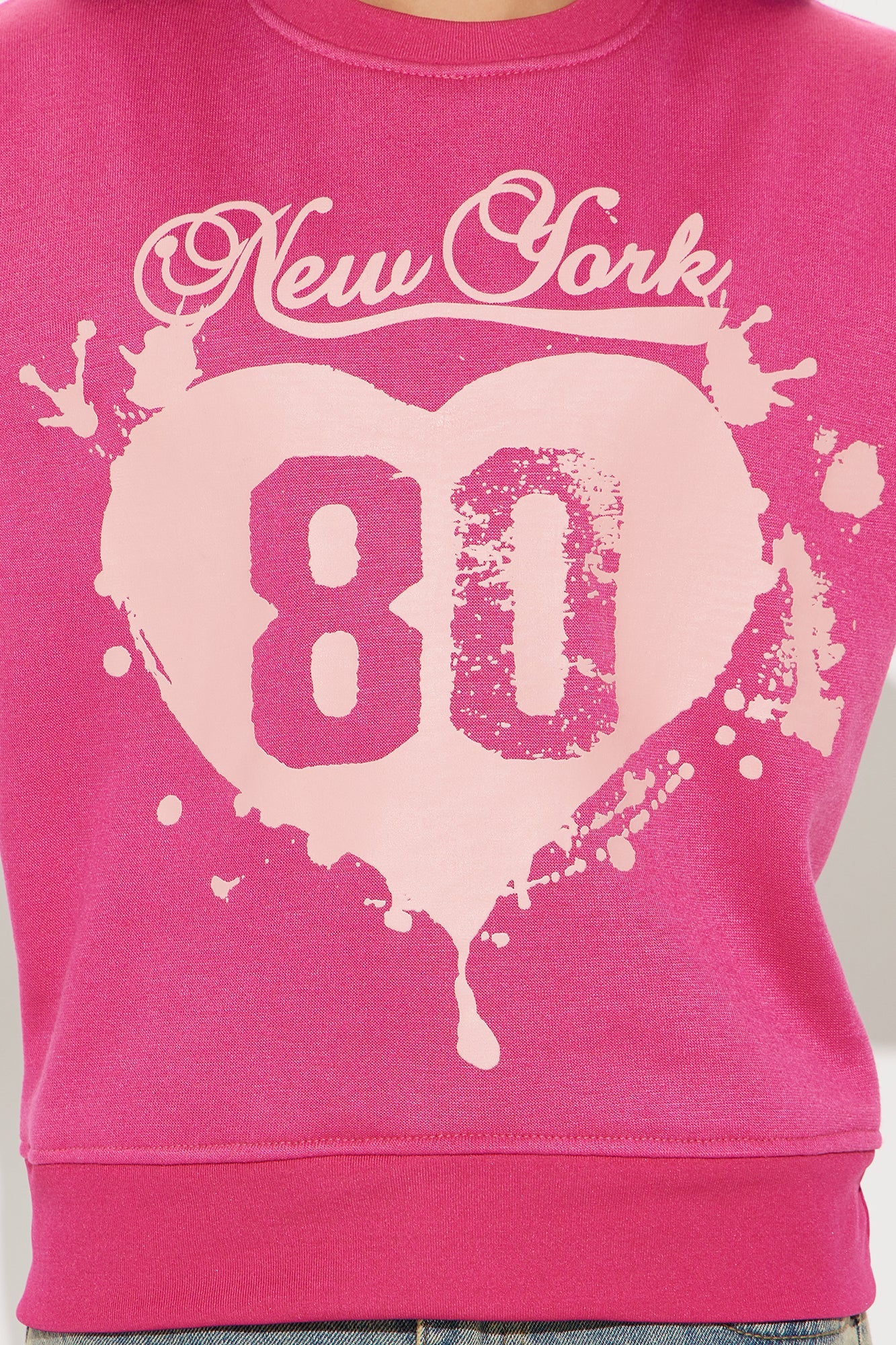 Mini New York 80 Crew Neck Sweatshirt - Hot Pink