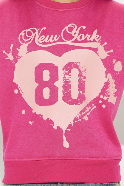 Mini New York 80 Crew Neck Sweatshirt - Hot Pink