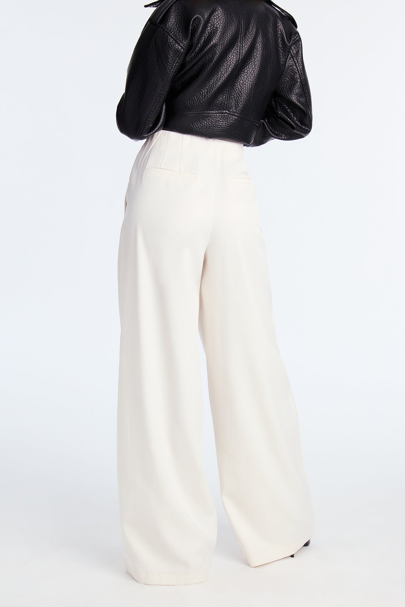 Nicole Wide Leg Trouser Pant 33 - Ivory