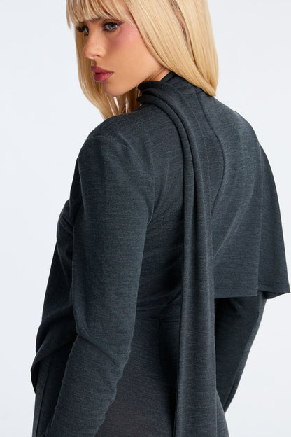 Ariel Long Sleeve Scarf Jumpsuit - Hunter