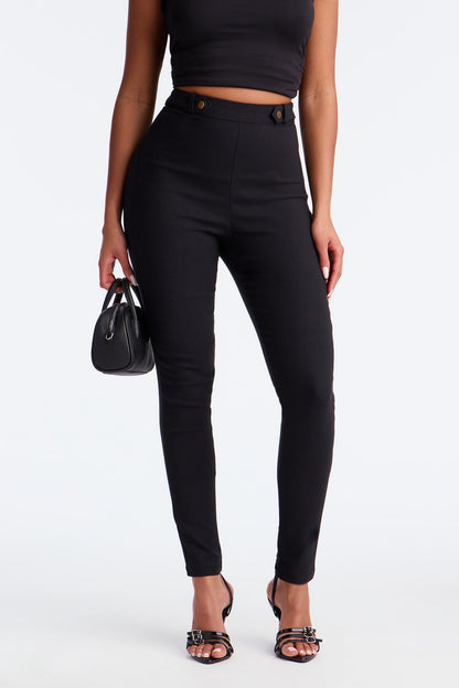 Just Fine High Rise Skinny Pant - Black