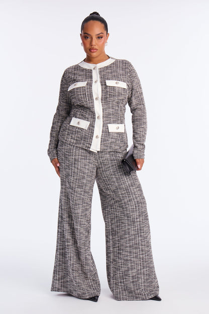 Matter Of Fact Tweed Pant Set - Black