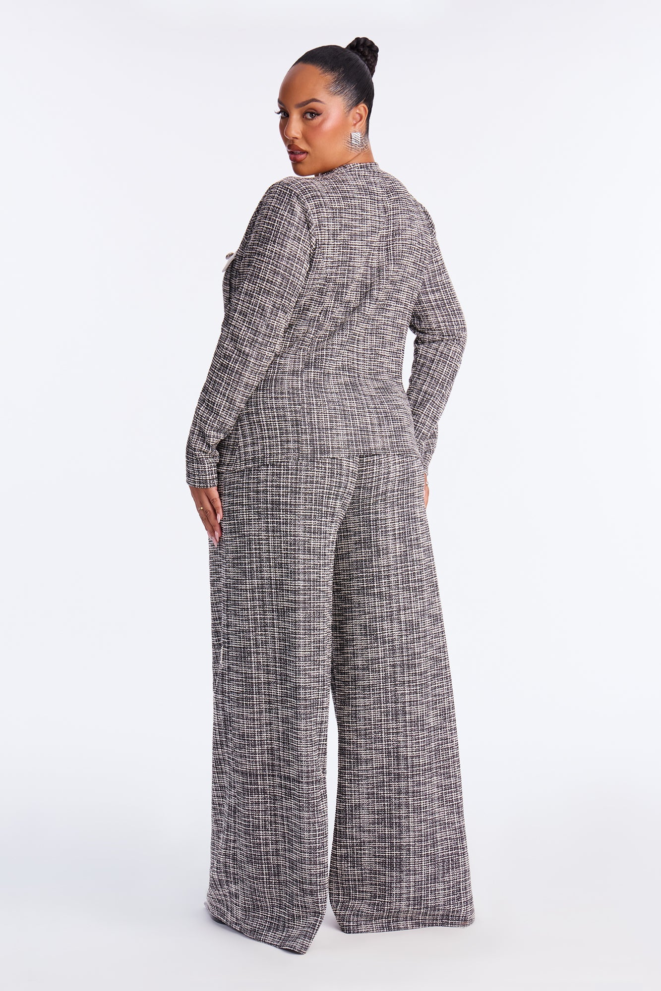 Matter Of Fact Tweed Pant Set - Black