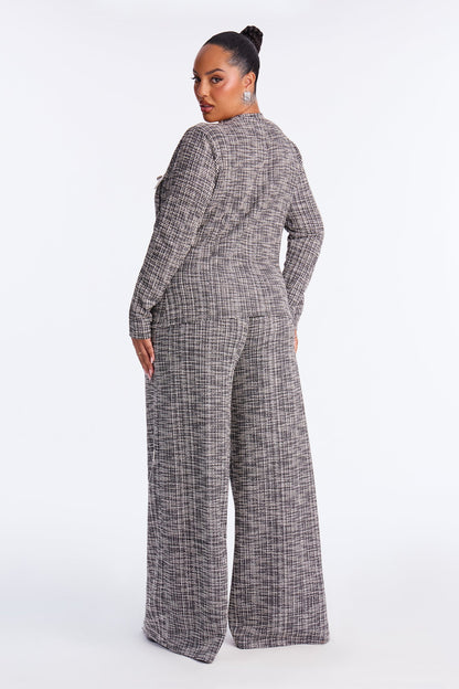 Matter Of Fact Tweed Pant Set - Black