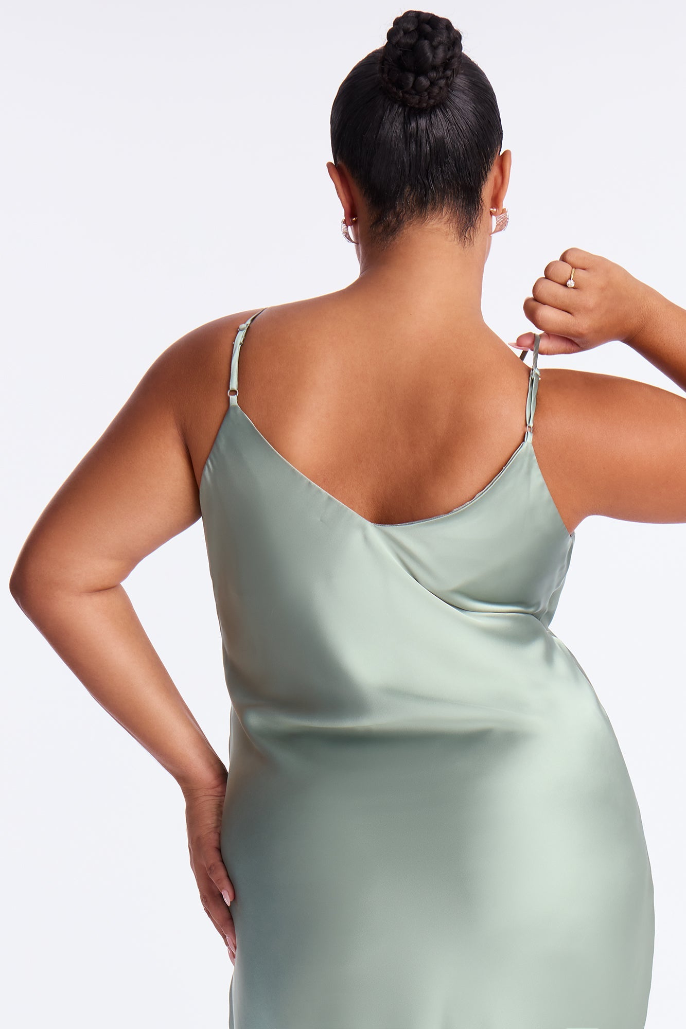 Always Sweet Satin Sweater Maxi Dress Set - Sage