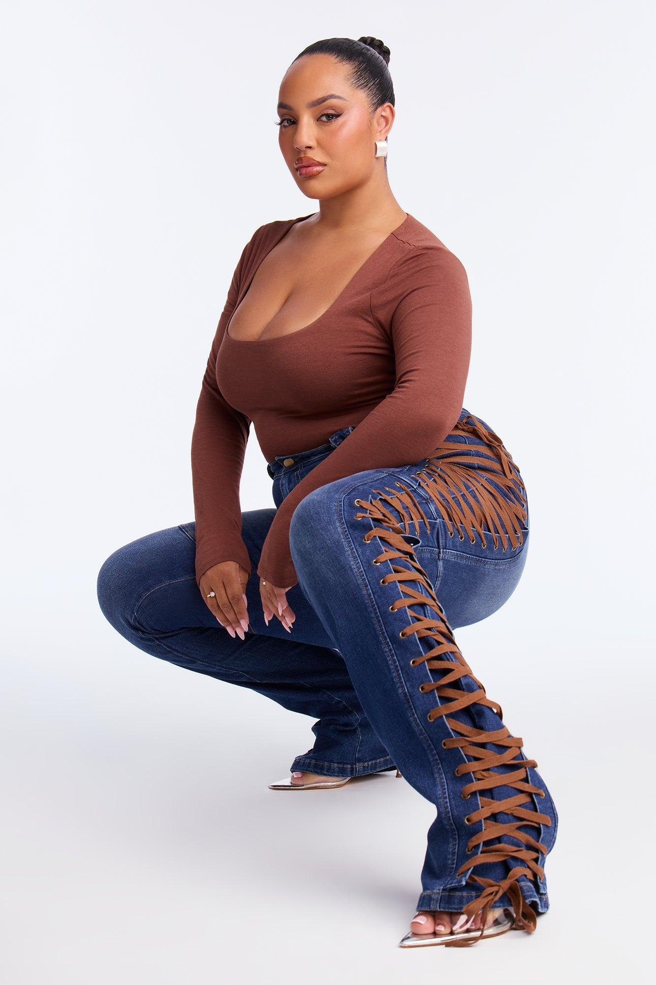 Tall Jaw Dropper Stretch Lace Up Bootcut Jeans - Dark Wash