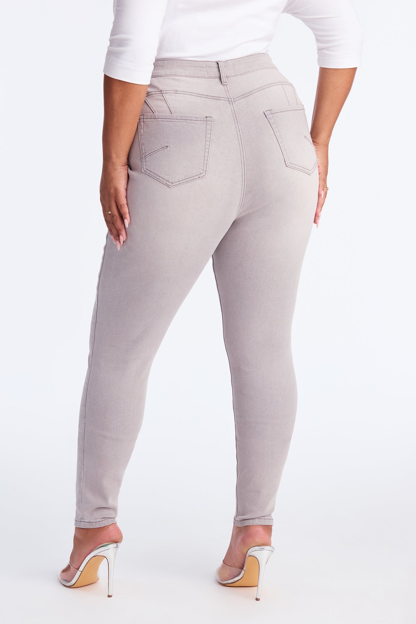 Tall Madrid Booty Lifting High Rise Stretch Skinny Jeans - Grey