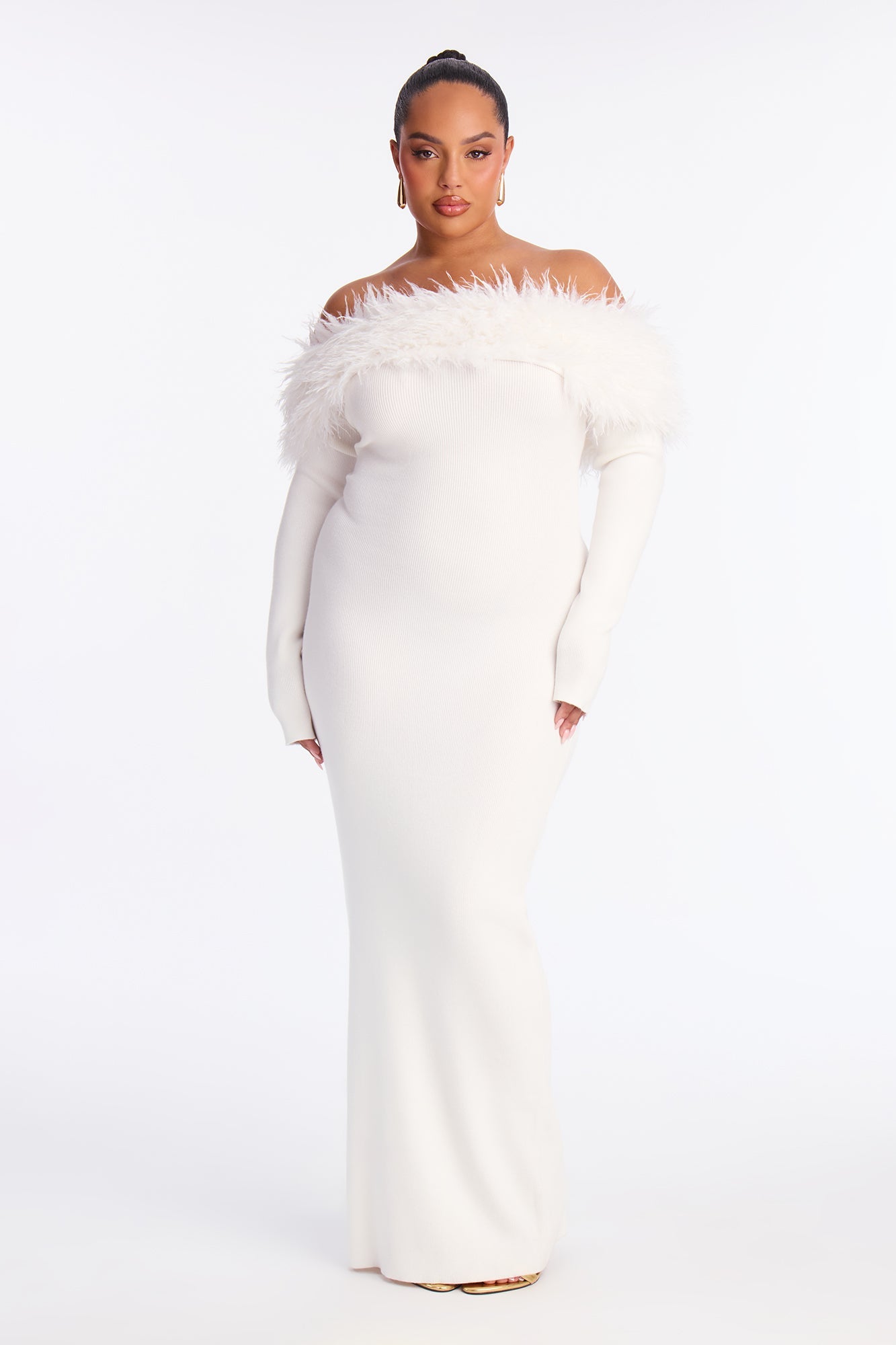 By The Fireside Sweater Maxi Dress - White