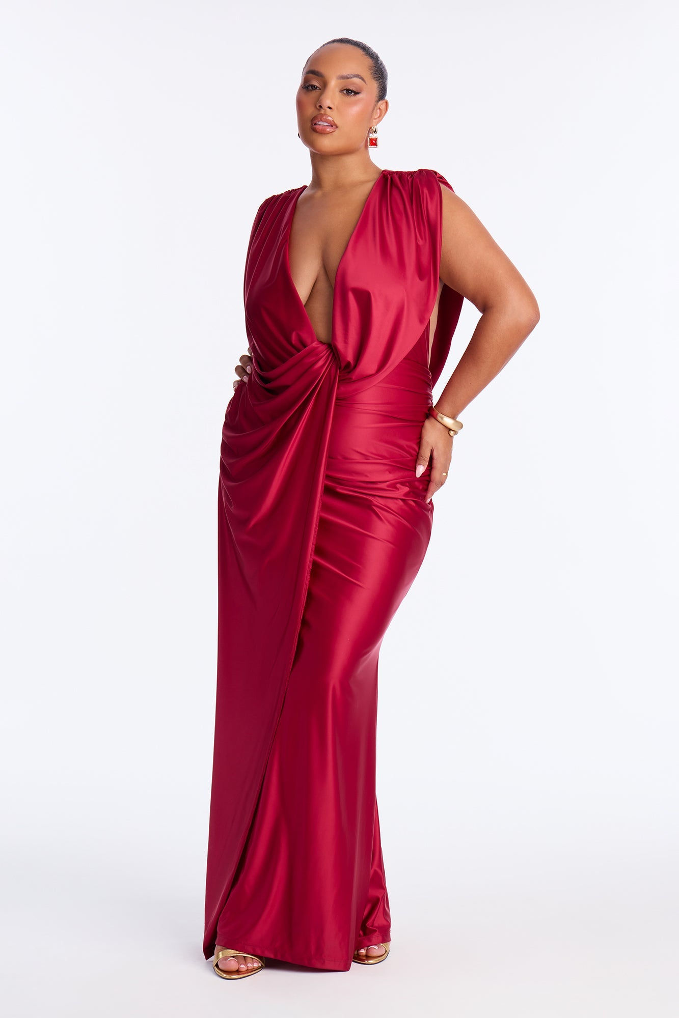 Honest Soul Satin Maxi Gown - Wine