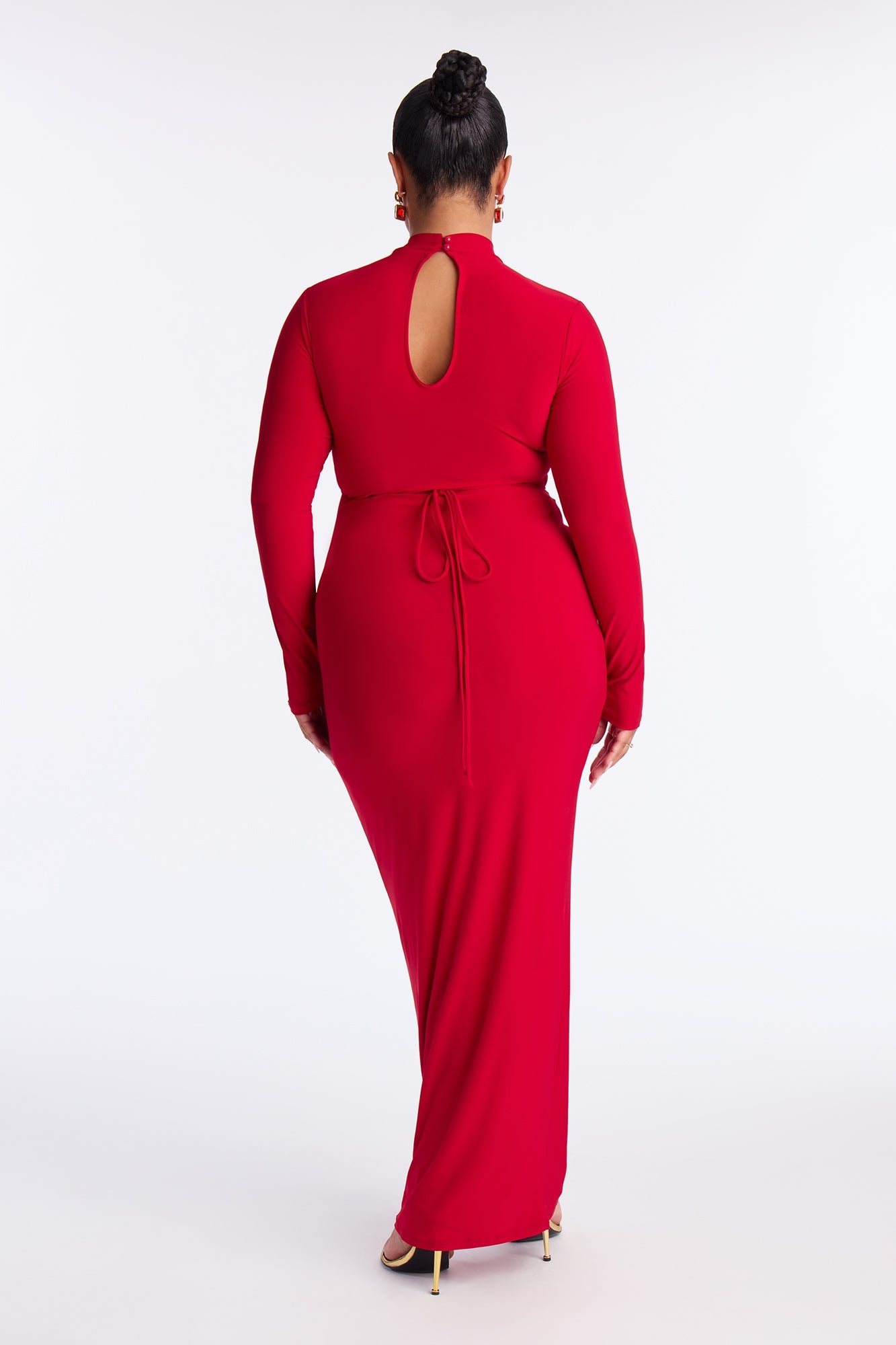 Body Language Cut Out Maxi Dress - DarkRed