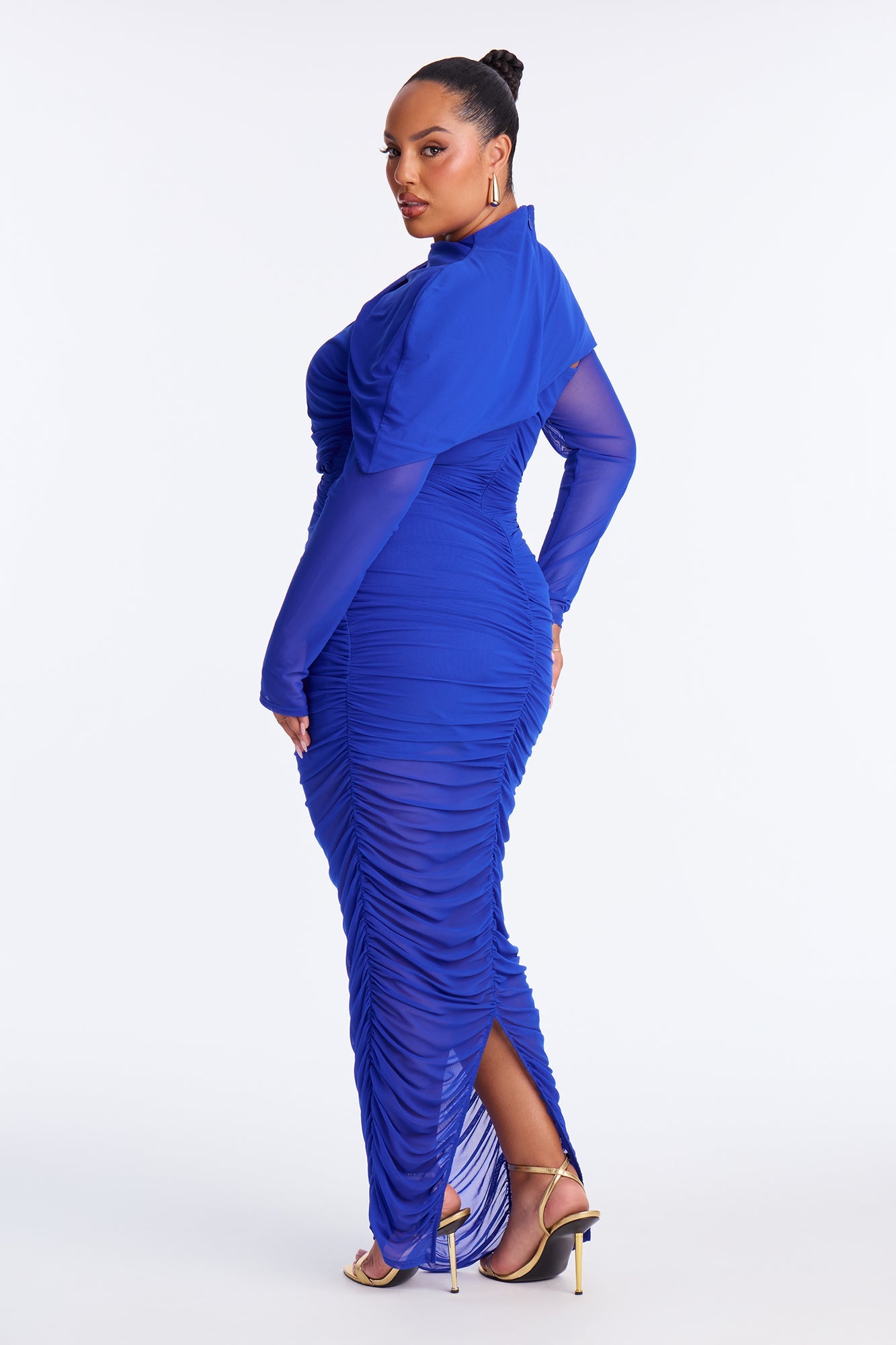 Tongue Tied Ruched Maxi Dress - Royal