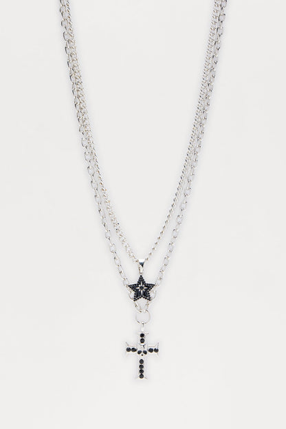 Bones And All Pendant Necklace Set - Silver
