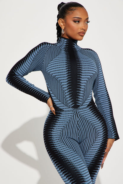 Fallen Angel Sweater Jumpsuit - Blue/combo