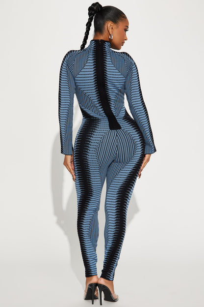 Fallen Angel Sweater Jumpsuit - Blue/combo