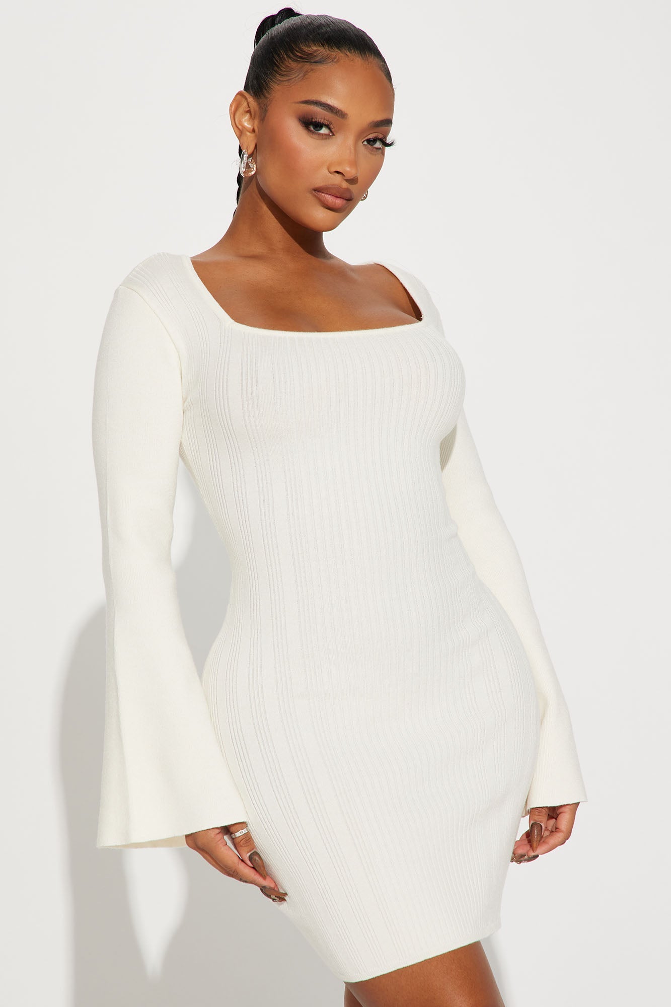 Marie Sweater Mini Dress - Cream
